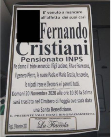 necrologio foggia