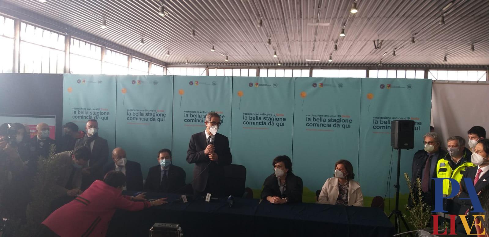 Nello Musumeci, hub vaccinale