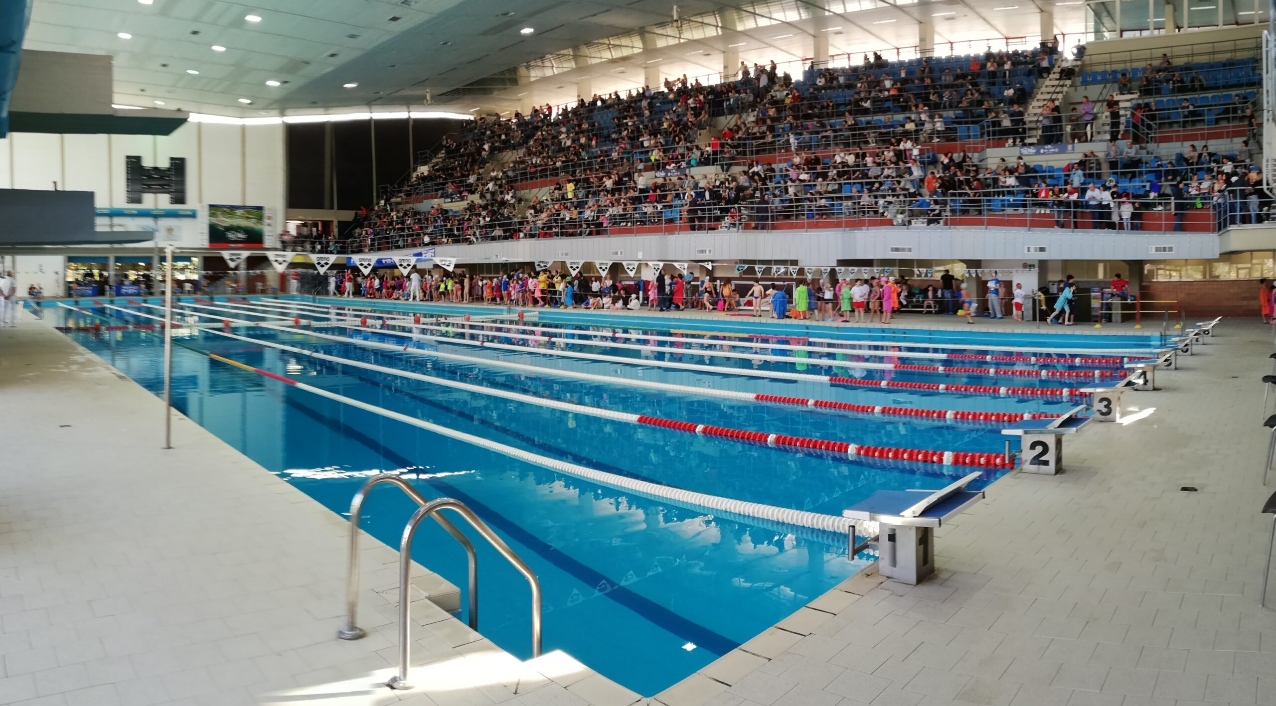 piscina interna con cordolo per arrivo ai 25mt