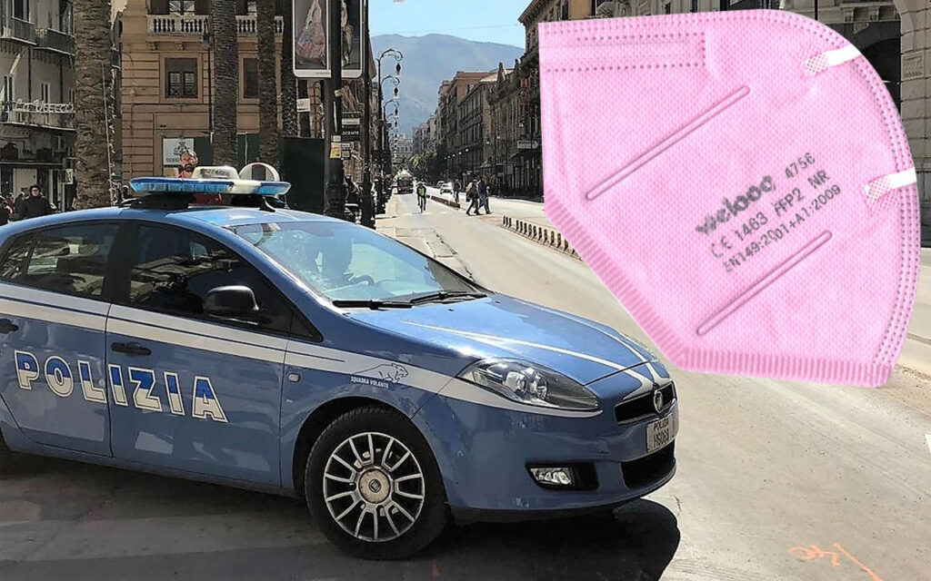 mascherine rosa polizia siap palermo
