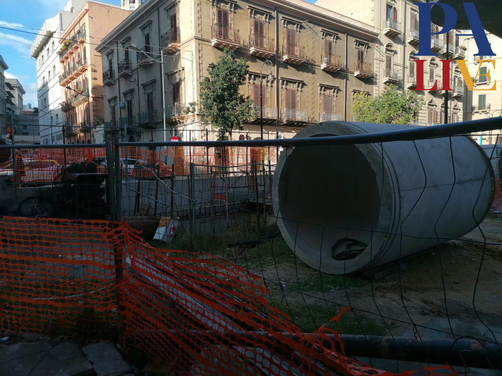 Lavori collettore fognario via Roma