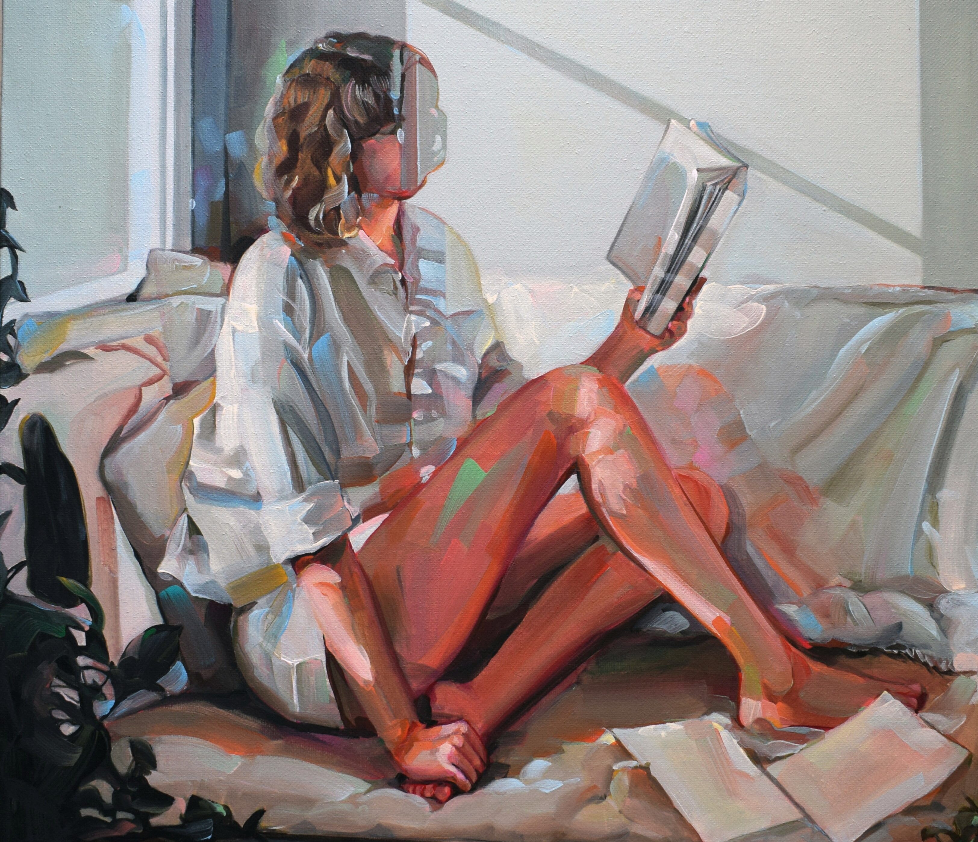 La pace sussurra tra le piante , 2023_ Acrilico su tela, cm 90x80 (1)