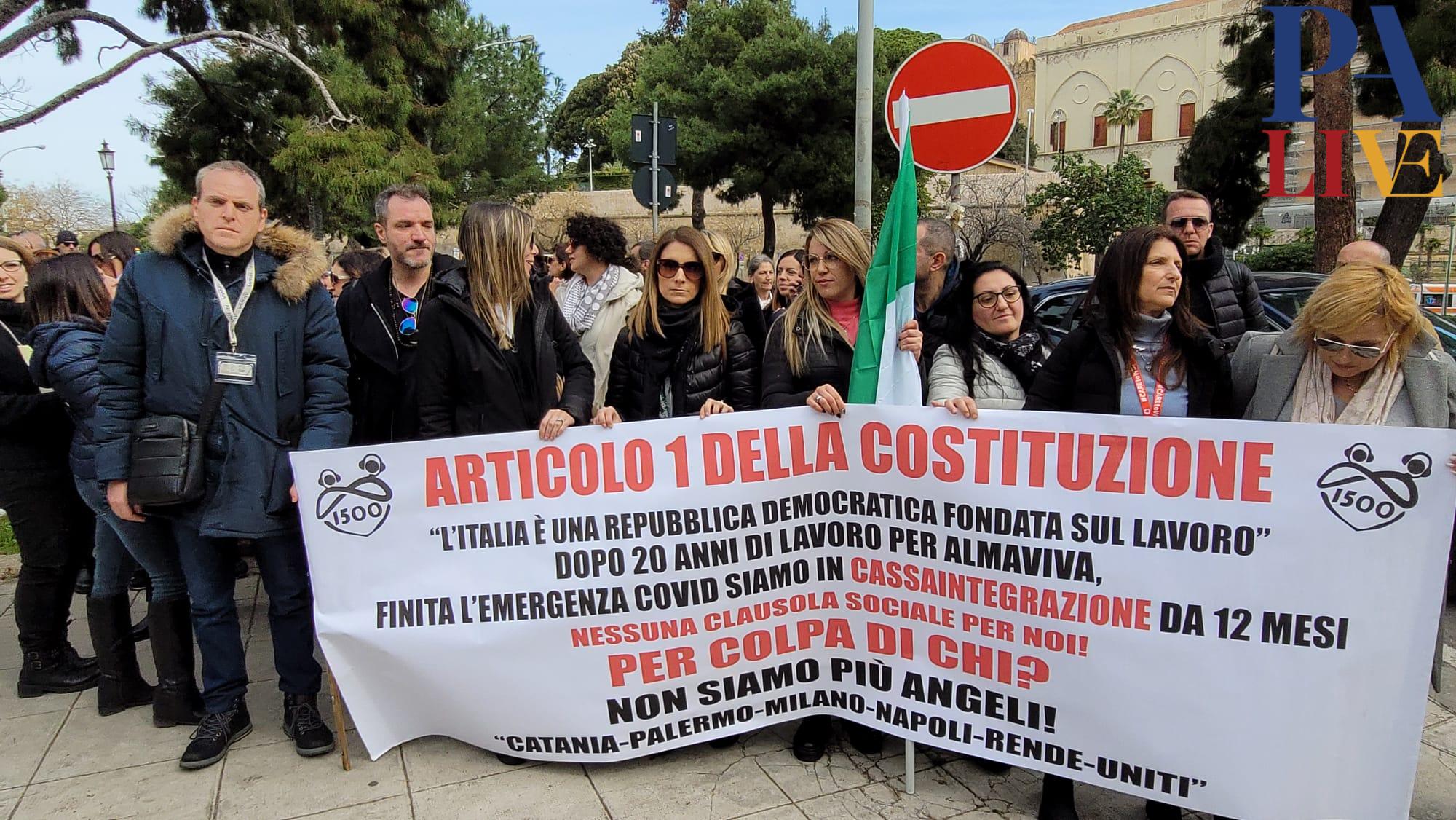 sit-in Almaviva, protesta 1500