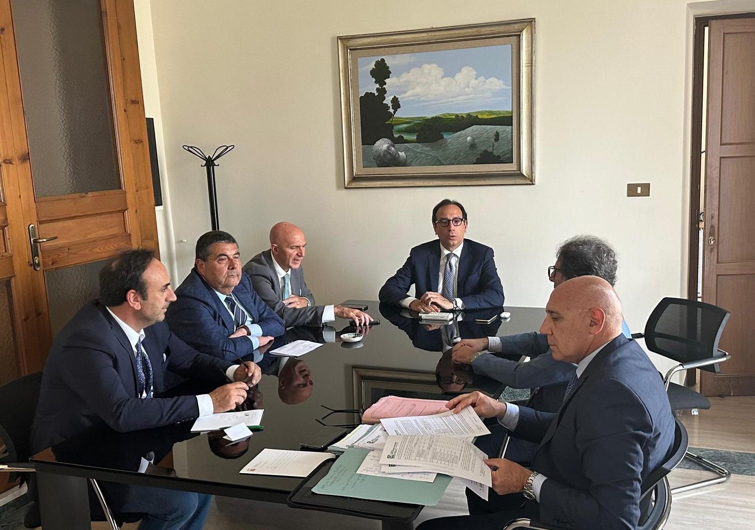 Pino Galluzzo e Giorgio Assenza con Aricò e i vertici del CAS (1)